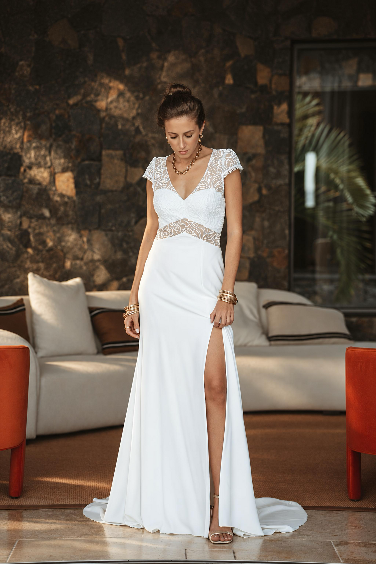 Robe de mariée longue Amaya en tulle brodé, collection Idylle 2027 – photo 3