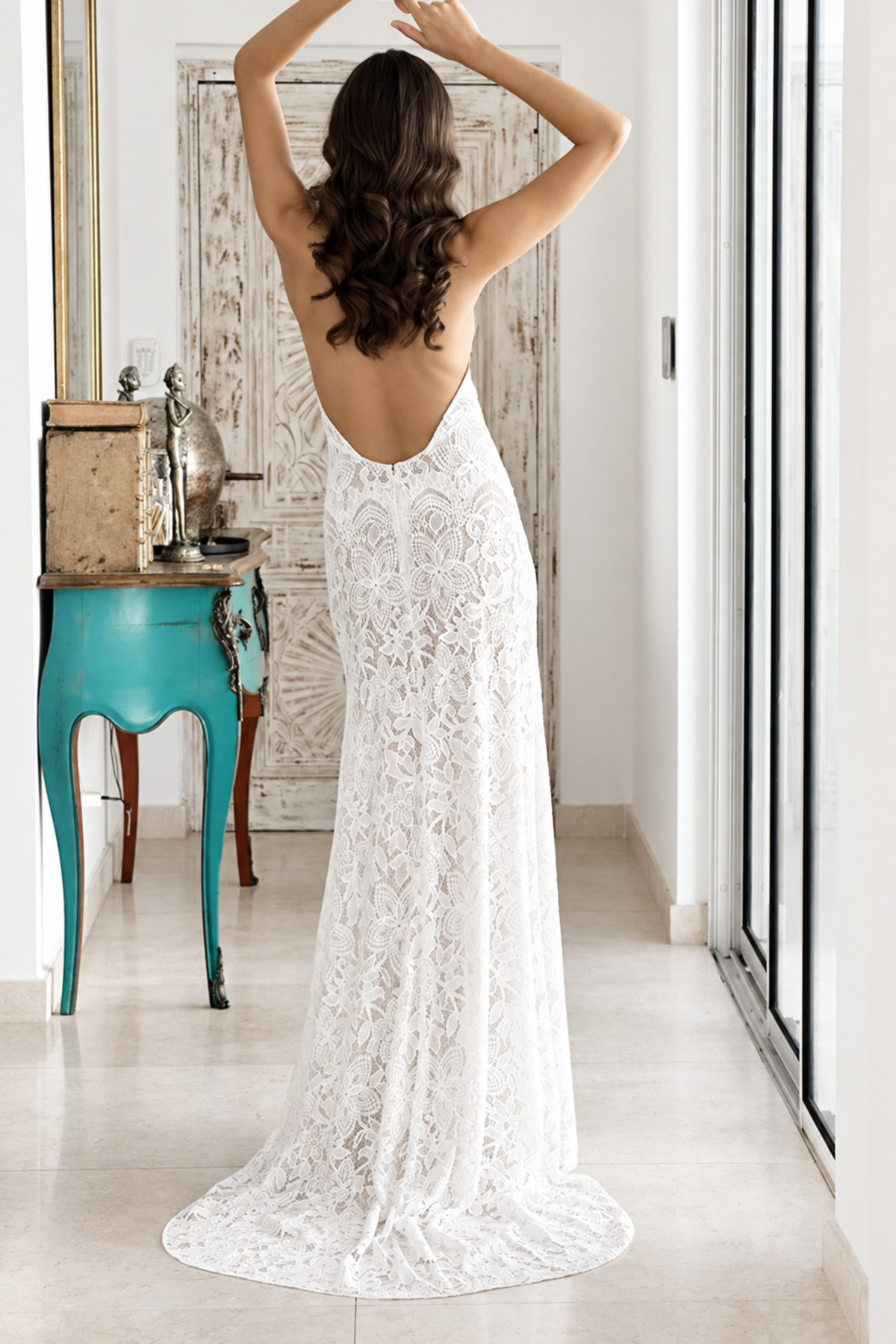 Robe de mariée longue Ruby en dentelle de Calais, collection Idylle 2026 – photo 2