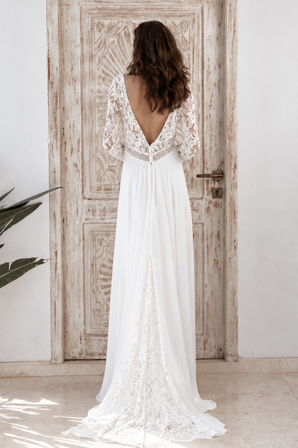 Robe de mariée longue Nell en dentelle de Calais, collection Idylle 2026 – photo 2