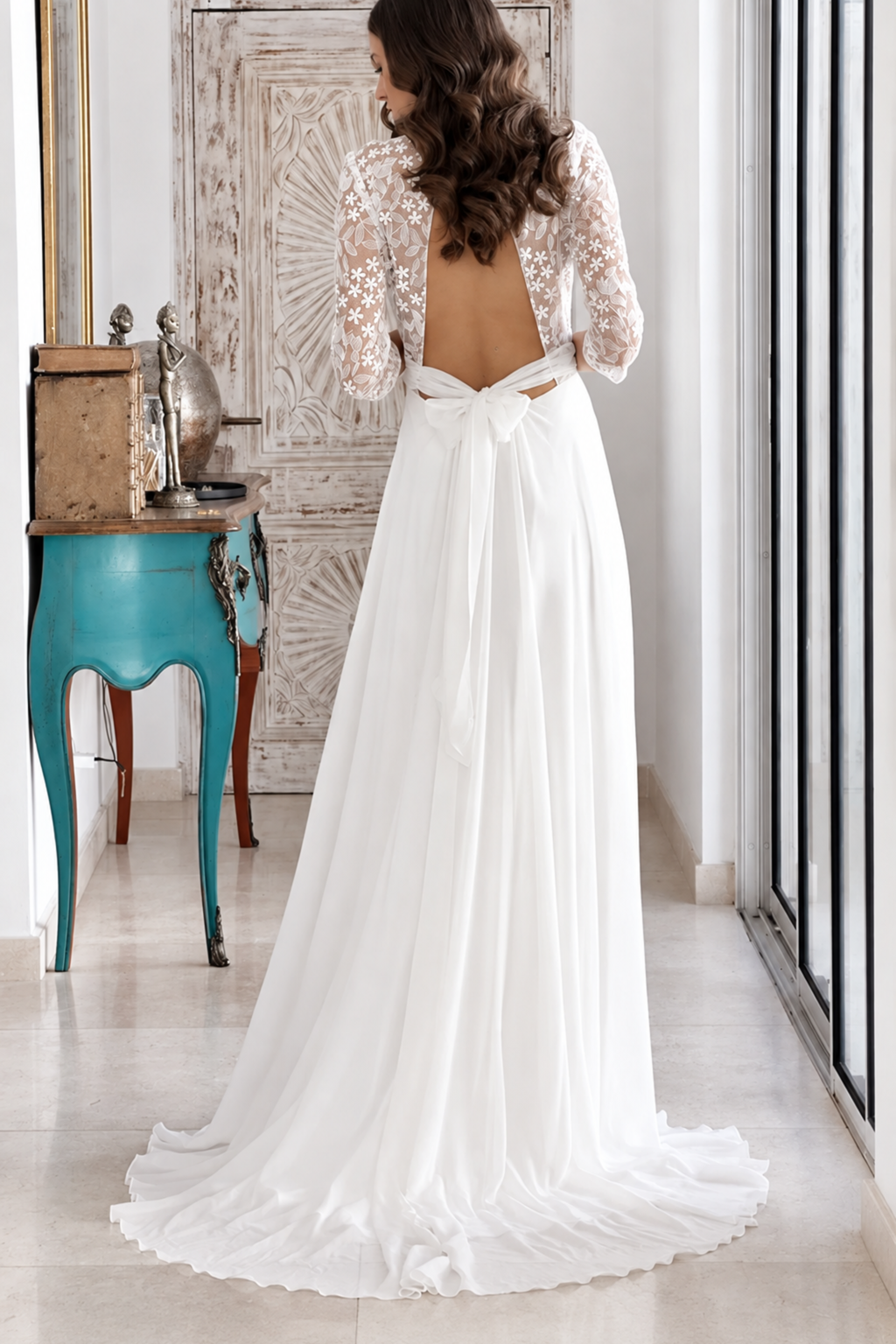 Robe de mariée longue Isaure en tulle brodé, collection Idylle 2026 – photo 2