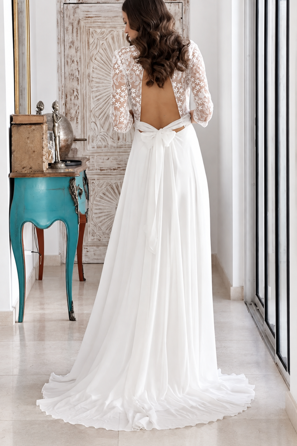Robe de mariée longue Isaure en tulle brodé, collection Idylle 2026 – photo 2