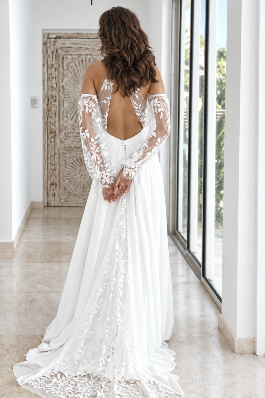 Robe de mariée longue Iris en tulle brodé, collection Idylle 2026 – photo 3