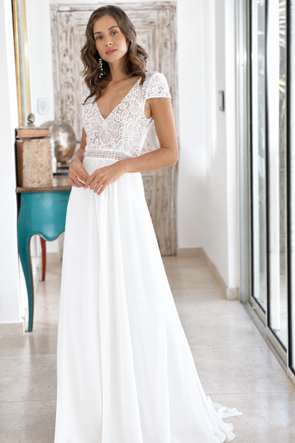 Robe de mariée longue Eline en dentelle, collection Idylle 2026 – photo 2