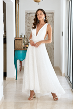 Robe de mariée longue Reese en mikado, collection Idylle 2026 – photo 2
