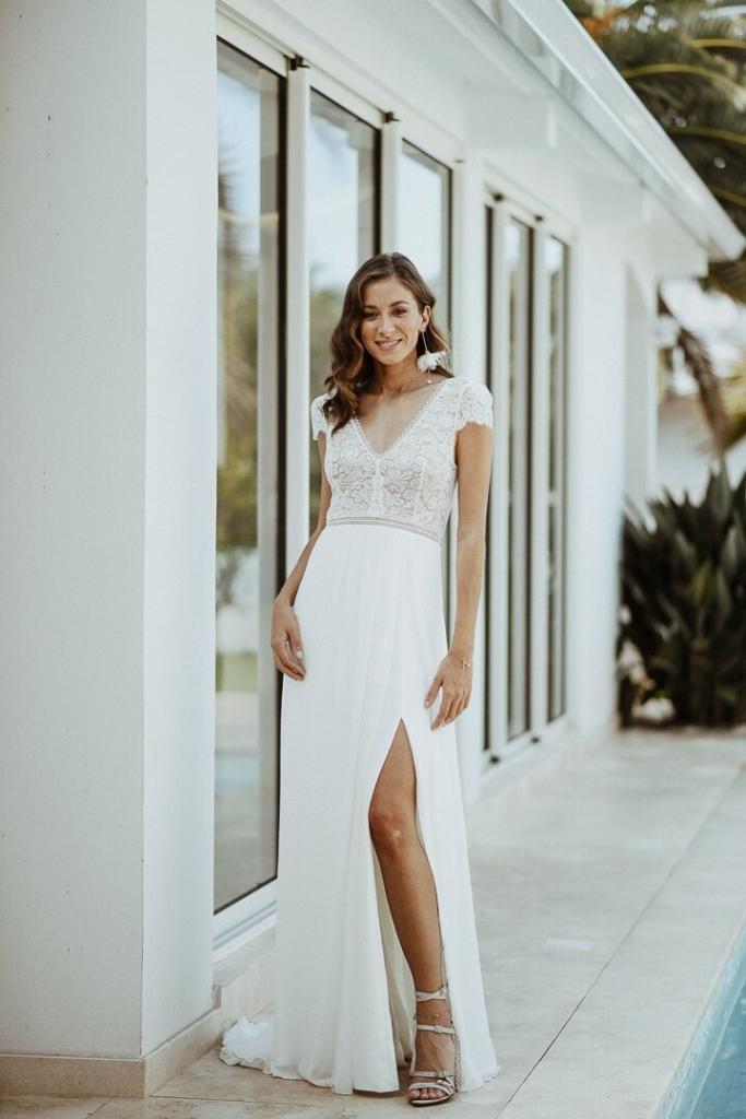 robe de mariée jupe fendue